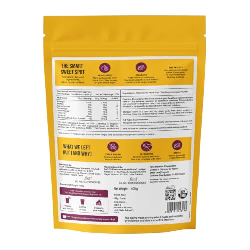 Image of Tata 1mg Monk Fruit Sugar Replacer 400gm | Zero Calorie Natural Sweetener | Erythritol-Free