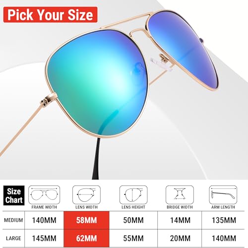 Image of Pro Acme Aviator Sunglasses for Men Women Classic Polarized UV400 Protection