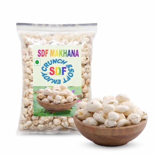 SDF Makhana 200g– 100% Natural Raw Phool Makhana (Fox Nuts) | Gluten Free High Protein & Low Fat Healthy Snack | Pesticide Free Handpicked Lotus Seeds | Ideal for Roasting Kheer Fasting and Diet Snacks | Rich in Calcium