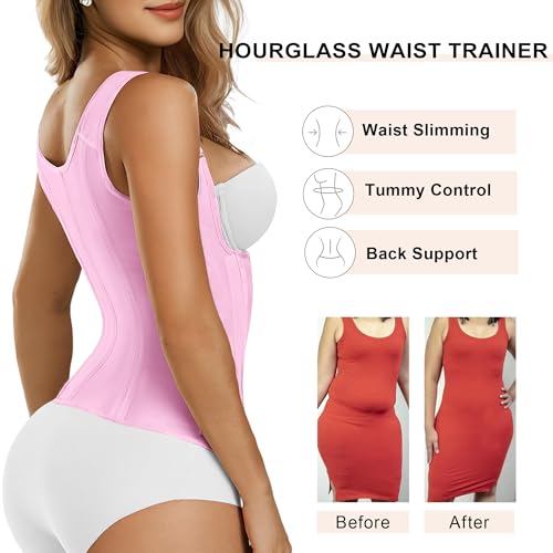 Image of SHAPERX Waist Trainer Corset for Women Tummy Control Sport Girdle Hourglass Waist Cincher Body Shaper with Steel Boned