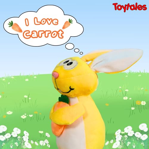 Image of TOYTALES Carrot Rabbit Toy | Cute Plush Stuffed Animal for Kids & Girls | Ultra Soft Huggable Bunny Plushie | Adorable Gift Soft Toy for Children 18CM | (Color May Vary
