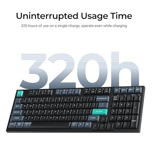 Image of Keychron B35 Wireless Keyboard, 2.4 GHz /Bluetooth 96% Layout Keyboard with Numeric Keypad Silent Typing Launcher Support Ergonomic Angle Compatible for Mac Windows Linux