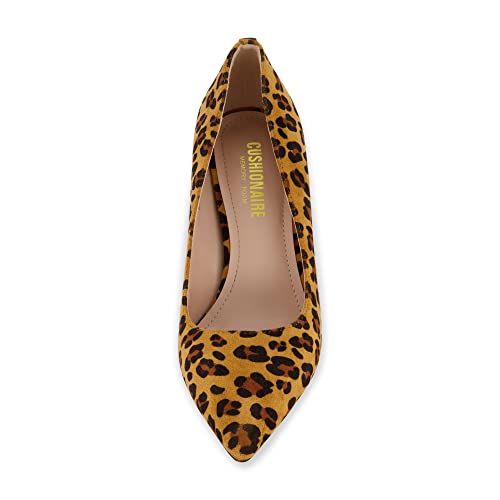 Cushionaire Women's Halsey Dress Pump With +Comfort, Wide Widths Available, Leopard 9 W #TOP2