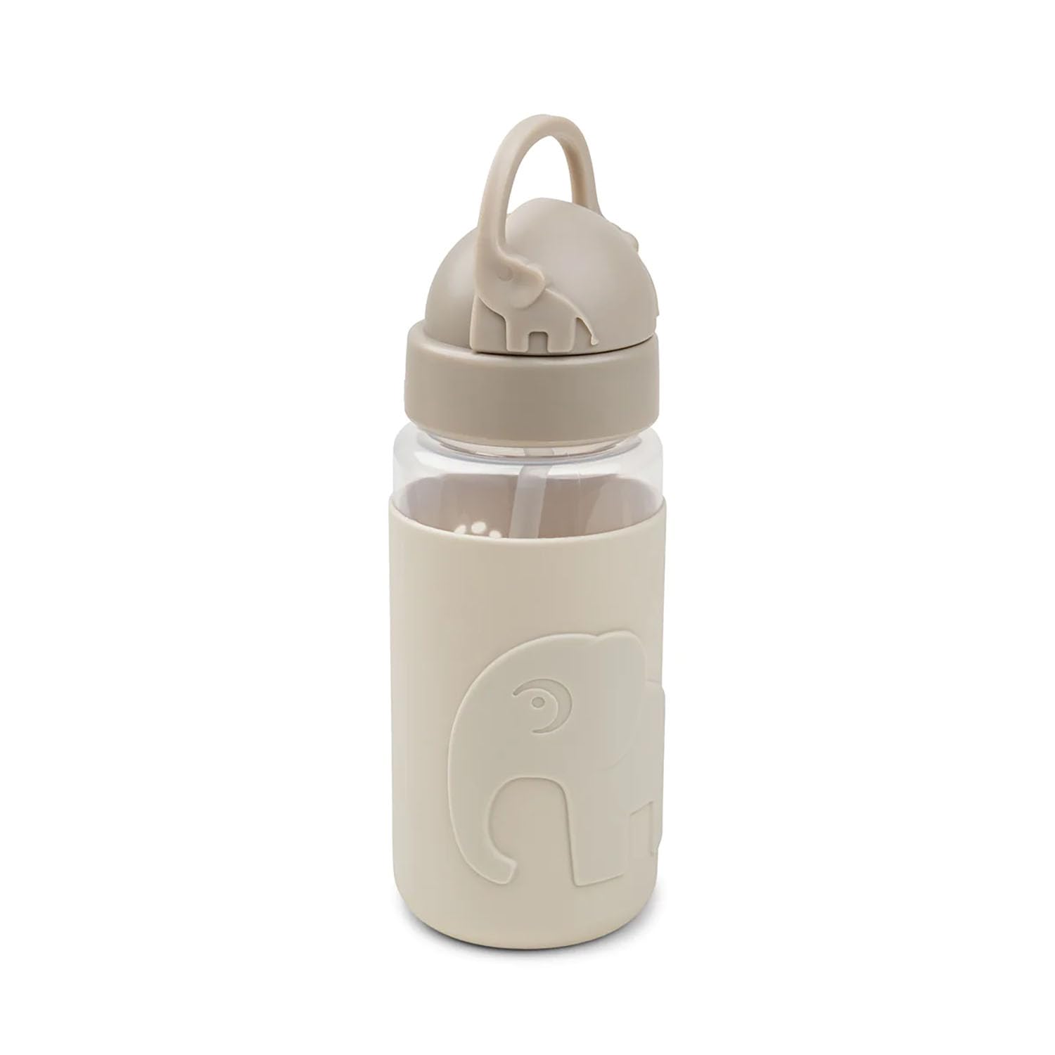 Done by Deer 1039449 Botella con pajita Easy Grip - Elefante Elphee Sand (350 ml)