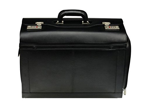 Alassio 45057 - pilotenkoffer VERONA, van hoogwaardig leer, ca. 49 x 35 x 24 cm, zwart - Image 7