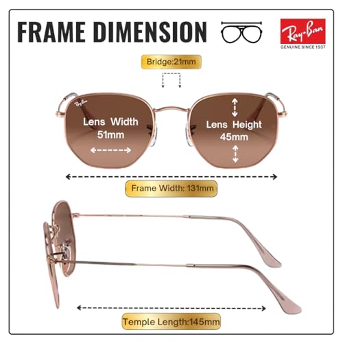 Image of Ray-Ban RB3548N HEXAGONAL FLAT LENSES Square-Round Shape Sunglasses for Men & Women with Official Eyewear Kit