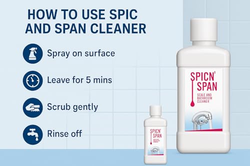 Image of Modicare Spic 'n' Span Tile Cleaner Non-Acidic Spray for Bathroom Wall Floor Tiles Hard Water stain remover 250ml
