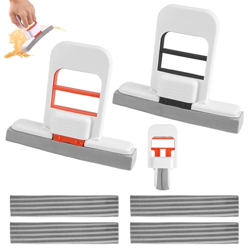 2 Pièces Mini Foldable Desktop Mop, Mini SerpillèRes De Bureau Pliables Humide et Sec,Vadrouille Auto-Serrante, Nettoyage Cuisine Table à Thé Handheld...