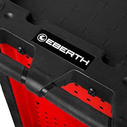 EBERTH Werkstattwagen 167-teilig bestückt, 7 Schubladen, 5 Davon mit Werkzeug gefüllt, Doppelwandiger Werkzeugwagen aus Stahl, Rot Pulverbeschichtet, Lenkrollen, Feststellbremse, Ergonomische Griffe – Bild 6