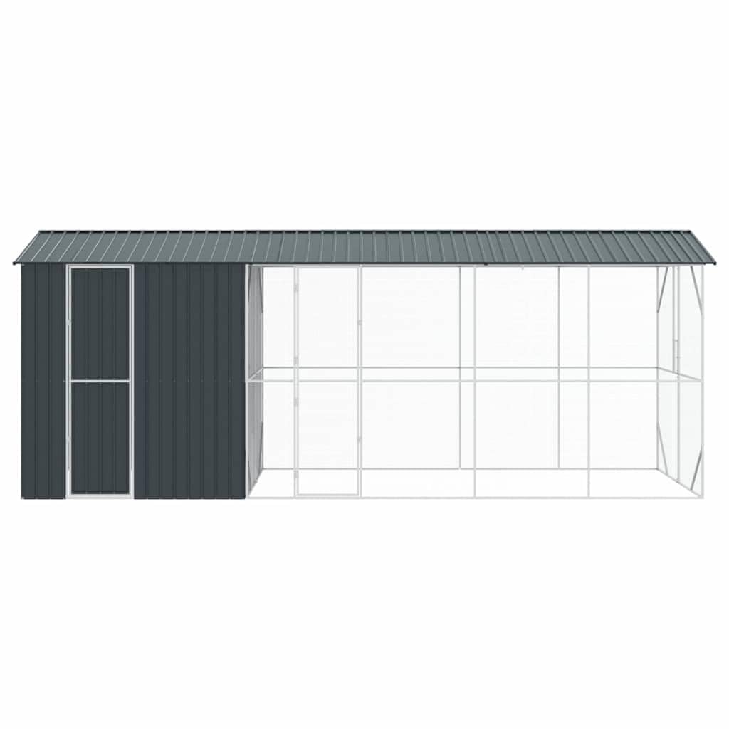 INLIFE Vogelkäfig Anthrazit 645 x 208 x 247 cm Verzinkter Stahl,Tier- & Haustierbedarf,Haustierbedarf,Vogelbedarf,Vogelkäfige & -ständer,Anthrazit,184.75 KG,3325154