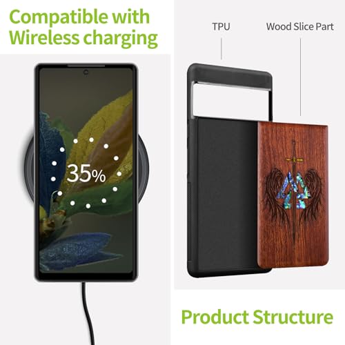 Coque pour Google Pixel 7 étui en bois gravé idée cadeau unique