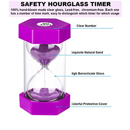Hourlass Timer 15 Minutes Sand Timer: Plastic Sand Clock 15 Minutes, Small Purple Sand Watch 15 Min, Hour Glass Colorful Sandglass Timer For Kids, Games, Classroom, Kitchen, Decor #TOP1