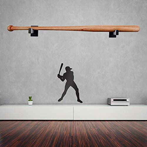 Baseball Bat Display Case, Wall Mount Solid Ash Tree Handmade Horizontal Rack W/Hidden Screws&Soft Liner For Baseball Softball Display- (Black) #TOP4