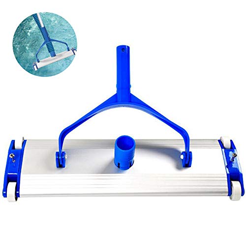 FengJ Pool Suction Vacuum Head, Rotating Aluminum Handle PP Aluminum with Wheels Pool Cleaning Tool