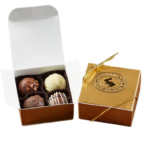 4pc Gold Chocolate Truffle Assortment (1 Box) - Perfect for Event...