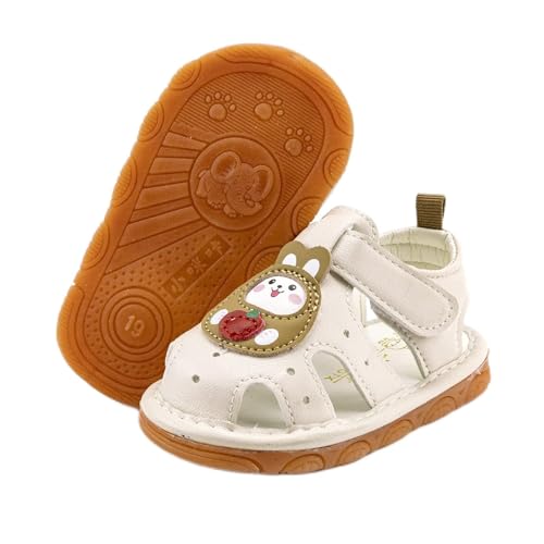 Image of SOFMUO Baby Boys Girls Squeaky Sandals Non-Slip Soft Rubber Sole Closed Toe Infant Summer Outdoor Shoes Toddler First Walkers
