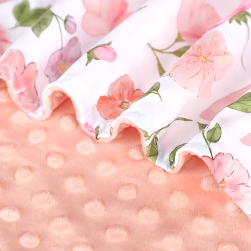 Image of TANOFAR Baby Carseat Canopy, Peekaboo Opening Car Seat Canopy for Babies, Soft and Breathable Infant Carrier Canopy, Multi-use Baby Carrier, Stroller, Nursing Cover, Minky Blanket, Pink Bow