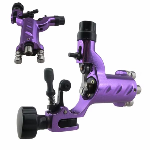 Line Art Tattoo Dragonfly CC Rotary Tattoo Machine with RCA and Clip Cord Connection, Lightweight, Multiple Colours (Purple)-picture-40