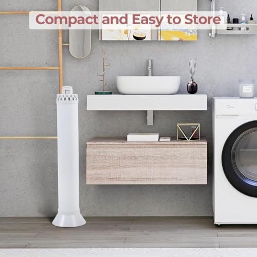 Image of TEX-RO Octopus Foldable Rotating Clothes Drying Rack, 360 Multi-Layer Laundry Drying Stand with Lockable Wheels, Heavy Duty Space Saving Cloth Dryer Stand for Home & Balcony, White