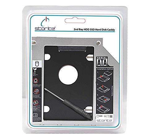 SATA 2nd 2.5'' Hard Drive Caddy for 12.7mm Universal CD/DVD-ROM - Expand Your Data Storage on Your Laptop with HDD/SSD