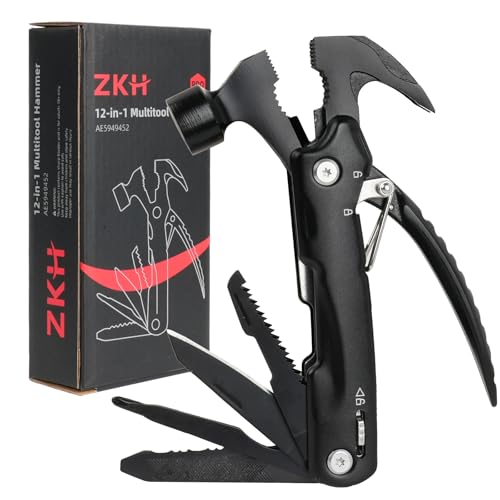 ZKH Cadeau Homme, Marteau Multifonction 12 en 1, Outil Multifonction avec Errouillage de Sécurité,...
