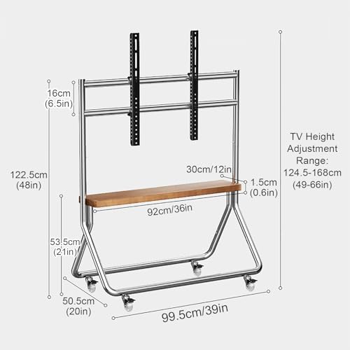 Soporte móvil para TV de 50 a 75 pulgadas con ruedas ajustable miniatura 2