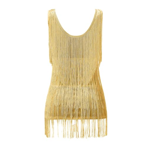 Robe à franges dorée pour danser au carnaval et briller en soirée costumée - 4
