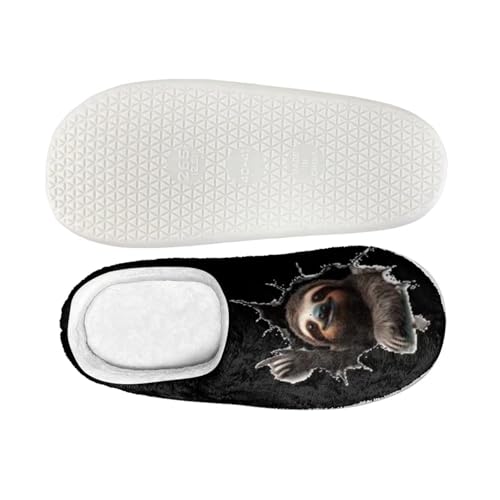 Slippers for Women Men, Soft Scuff Slipper Cozy Warm Fuzzy Slippers, Plush House Slippers Anti-Skid Slip on Shoe3