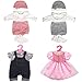 Abbigliamento per bambole New Born Baby Bambole 35-45 cm, in cotone e lana con cappelli e calze, vestiti per ragazze, confezione da 4
