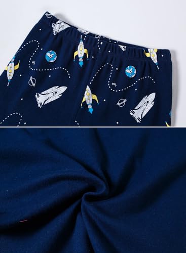 Image of Little bety Cotton 4 Piece Pajamas Boys Long Sleeve Sets Toddler Boys Pjs Kids Sleepwear Sets