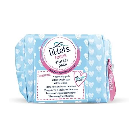 Lil-Lets Teens Starter Pack, containing Teen Pads, Panty Liners & Lil-Lets Non Applicator Tampons Cover