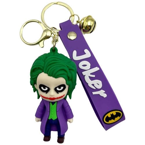 Llavero Joker silicona, Goma, Llavero de Figura de Joker, 7.5 cm, Silicona, Color Morado