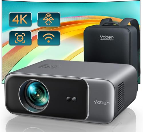 YABER Beamer Heimkino Projektor, 1080P Full HD Unterstützt 4K, Auto Focus & Keystone Korrektur...