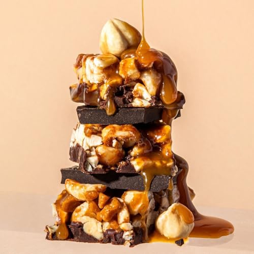 share Bio Nussriegel Schoko Haselnuss Karamell 15 x 35 g – vegan – ohne Palmöl – Bio Snackriegel – Haselnüsse, dunkle Schokolade & Karamell – Spendet Mahlzeiten