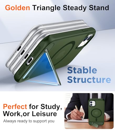 Image of Magnetic Compatible with iPhone 11 Phone Case, [Built-in Invisible Kickstand][Compatible with MagSafe] [Military Grade Shockproof] Slim Translucent Matte Phone Case for iPhone 11 6.1 inch