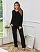 Uniexcosm Pijamas de Mujer Largo Invierno Pijama para Mujer Algodón Conjunto de 2 Piezas Manga Larga en Cuello en V Top y Pantalones Negro XL Imagen de Uniexcosm Pijamas de Mujer Largo Invierno Pijama para Mujer Algodón Conjunto de 2 Piezas Manga Larga en Cuello en V Top y Pantalones Negro XL