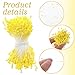 Tyqour 350 Pcs Flower Stamens, 3mm Yellow Pearl Double Heads Handmade Stamen for Flower Making, Artificial Floral Stamens for Crafts Wedding Bouquet Scrapbook Decoration