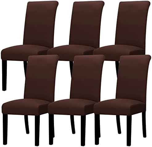 Lellen Dining Chair Covers Set of 2, Stretch Chair Covers Dining Chair Slipcovers Removable Washable Reusable Home & Kitchen Decor Protector Dining Room Chair Covers,White