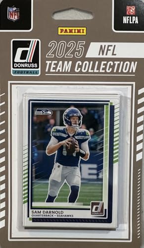 Seattle Seahawks 2025 Donruss Factory Sealed 14 Card Team Set Featuring Sam Darnold, Tyler Lockett and Cooper Kupp with 5 Rated Rookie Cards Plus