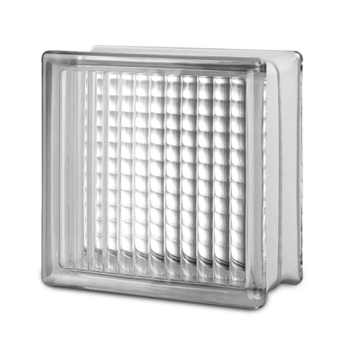 Seves Glass Block | 12 x 12 x 4 Cross Rib Glass Block | Decorative Glass Block for Home Improvement | Enhances Privacy & Light | Ideal for Windows, Walls & Showers | Durable & Stylish Design