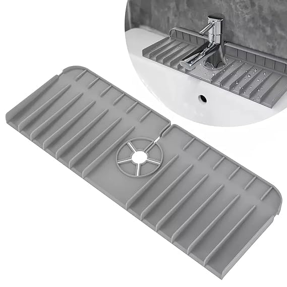Dream Silicone Sink Drainer Pad Faucet Catcher Tray Kitchen Faucet Sink Splash Guard Bathroom Sink Protectors Faucet Water Catcher Mat Non-Slip Drainer Pad Drying Mat for Kitchen