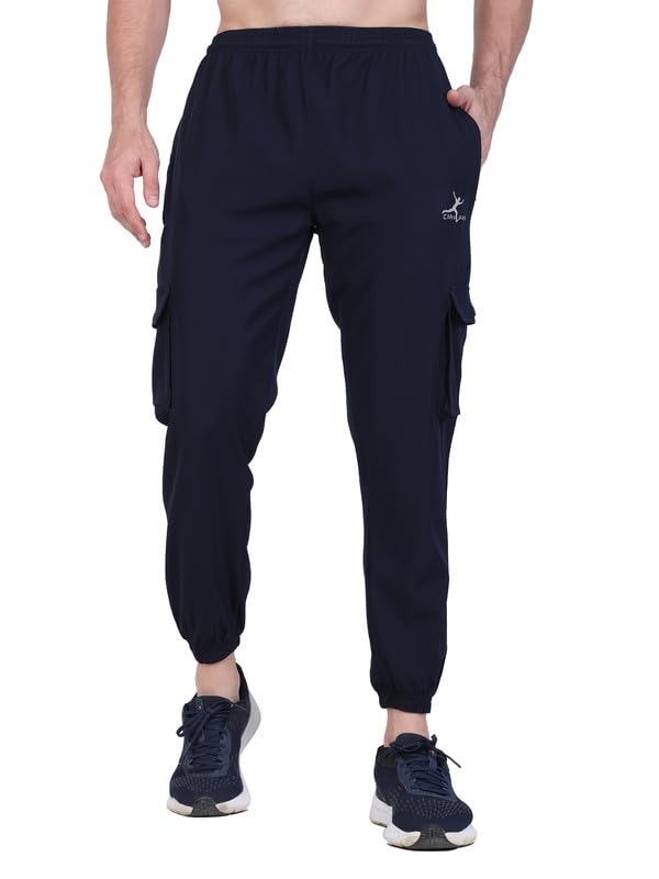 chhalaang Men's Navy Blue Cargo Joggers with Side Pockets | Stylish & Comfortable Track Pants-picture-15