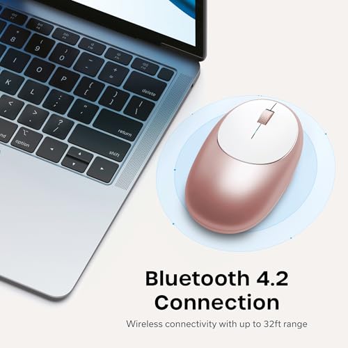 Image of Satechi M1 Wireless Bluetooth Mouse, USB-C Rechargeable, Compact, Rose Gold | Compact, portable design, for MacBook Air /Pro /Neo, iPad Air /Pro, iPad Mini, Mac Mini, iMac, Windows
