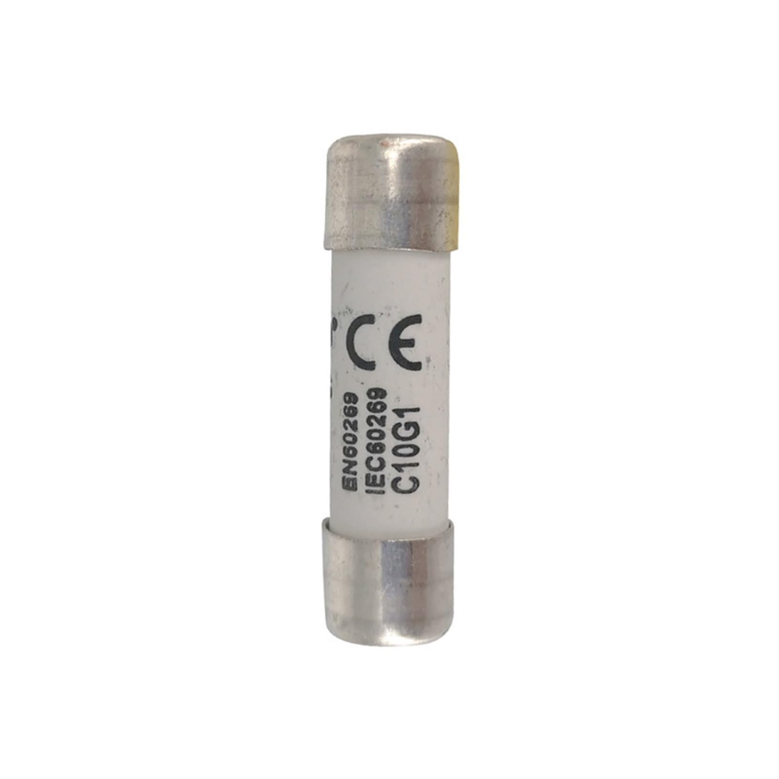 Fusible de bajo voltaje C10G1 cilíndrico industrial tipo gG para instalaciones básicas.