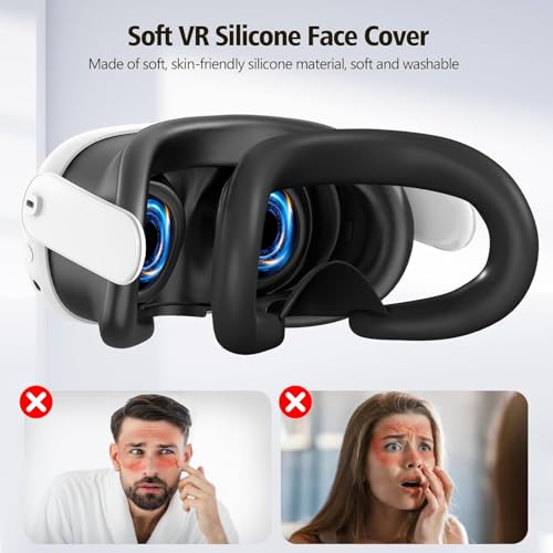 Image of New World 8-in-1 VR Accessories for Meta Quest 3, Silicone Protective Case Set Compatible with Meta /Oculus Quest 3, Controller Sleeve, Quest 3 VR Shell, Face Cover, Lens Cover,Grips