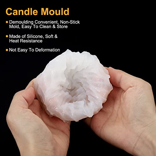 PATIKIL 3Pack 3D Candle Mold, Yarn Silicone Candle Mold Knot Ball Shape Mould for Soap Wax Candle Resin Craft Making Table Home Decor - Image 4