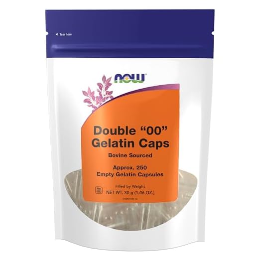 NOW Foods Supplements, Empty Gelatin Capsules, Double "00", Bovine Sourced, Filled by Weight, 250 Gel Capsules