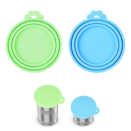 PetBonus 2-Pack Silicone Pet Can Covers, Dog Cat Food Can lids, Fit Multiple