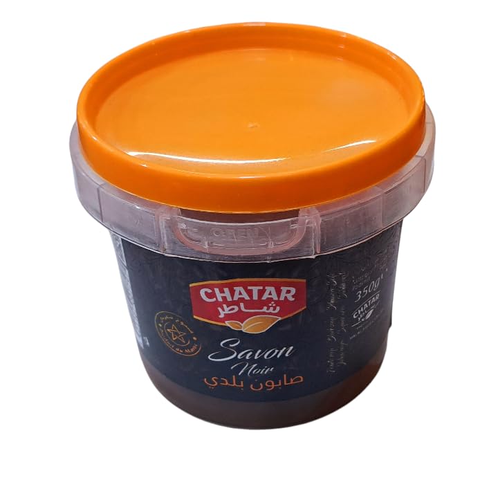 Jabón Negro Árabe Beldì 100% Natural – Exfoliante Corporal Hammam en Tarro con Tapa Naranja – Jabón Marroquí para Baño, Spa y Ritual de Belleza Oriental – 350g