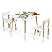 COSTWAY Ensemble de Table et 2 Chaises pour Enfants de Style Scandinave en Bois Table pour Chambre d'Enfant, Garderie Blanche